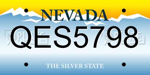 QES5798 Nevada License Plate