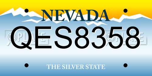 QES8358 Nevada License Plate