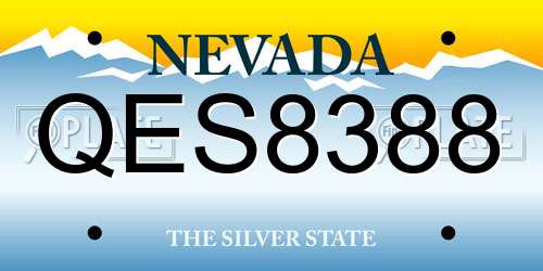 QES8388 Nevada License Plate