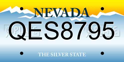 QES8795 Nevada License Plate