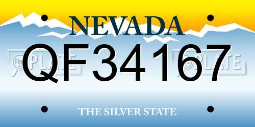 QF34167 Nevada License Plate