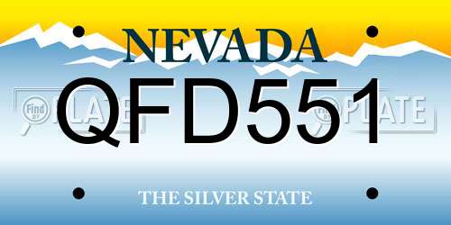 QFD551 Nevada License Plate