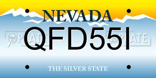 QFD55I Nevada License Plate