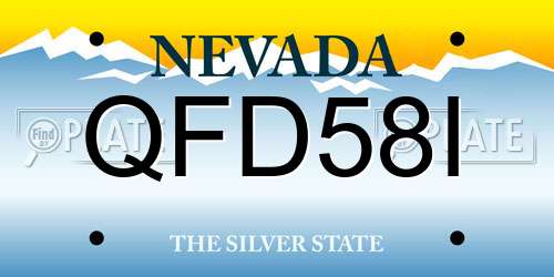 QFD58I Nevada License Plate