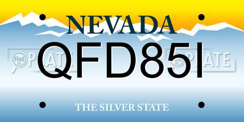 QFD85I Nevada License Plate