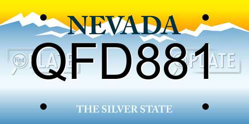 QFD881 Nevada License Plate