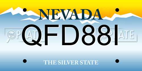 QFD88I Nevada License Plate