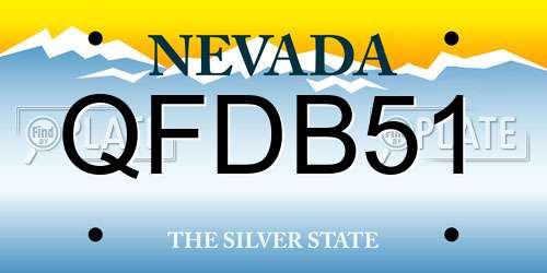 QFDB51 Nevada License Plate