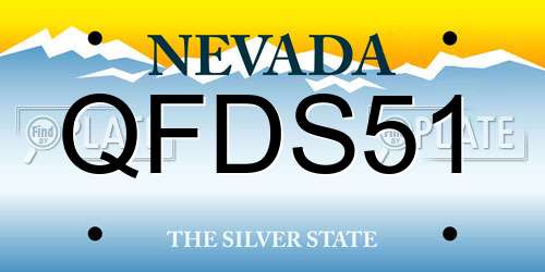 QFDS51 Nevada License Plate