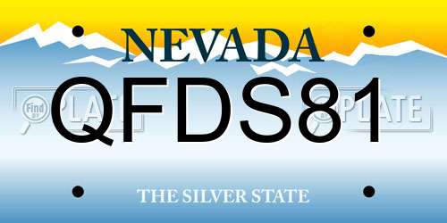 QFDS81 Nevada License Plate