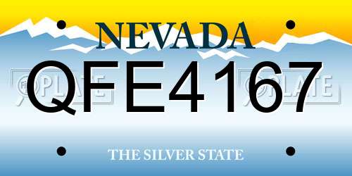 QFE4167 Nevada License Plate