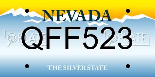 QFF523 Nevada License Plate