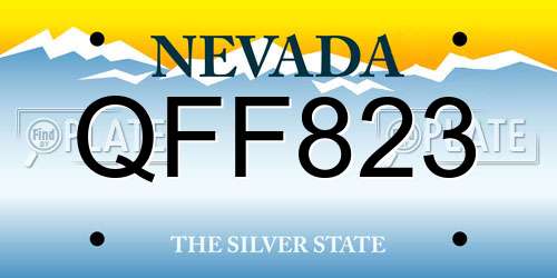 QFF823 Nevada License Plate