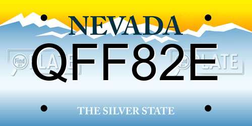QFF82E Nevada License Plate