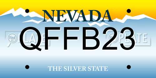 QFFB23 Nevada License Plate