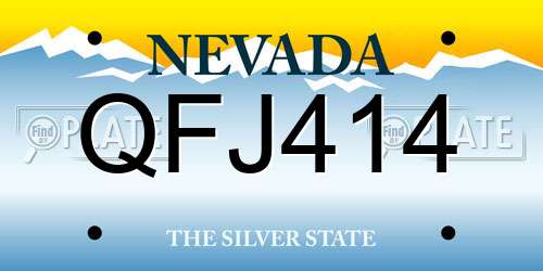 QFJ414 Nevada License Plate