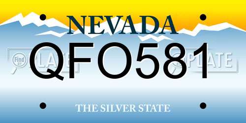 QFO581 Nevada License Plate