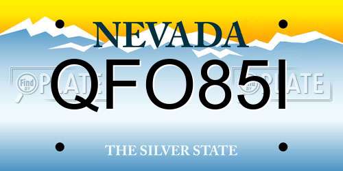 QFO85I Nevada License Plate