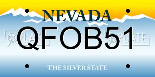 QFOB51 Nevada License Plate