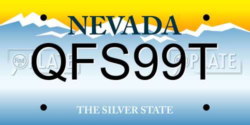 QFS99T Nevada License Plate