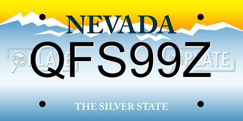 QFS99Z Nevada License Plate