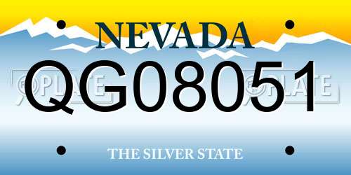QG08051 Nevada License Plate