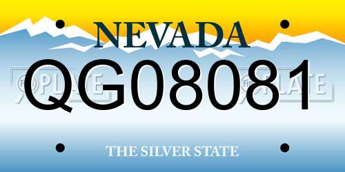 QG08081 Nevada License Plate