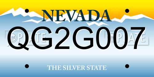 QG2G007 Nevada License Plate