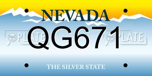 QG671 Nevada License Plate