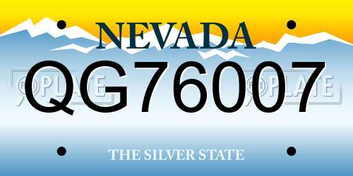 QG76007 Nevada License Plate