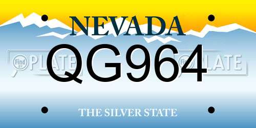 QG964 Nevada License Plate