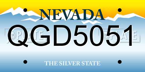 QGD5051 Nevada License Plate