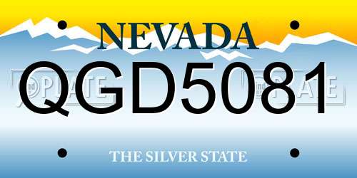 QGD5081 Nevada License Plate