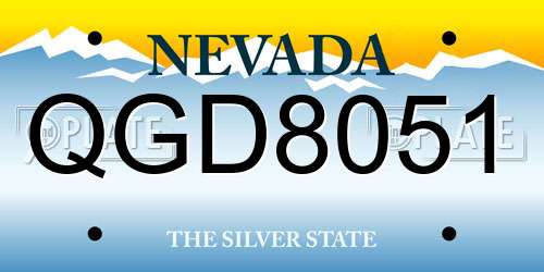 QGD8051 Nevada License Plate