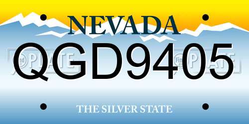 QGD9405 Nevada License Plate