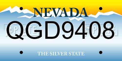 QGD9408 Nevada License Plate