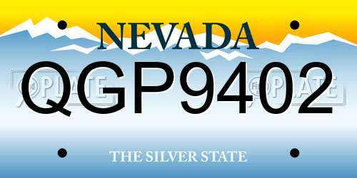 QGP9402 Nevada License Plate