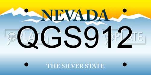 QGS912 Nevada License Plate