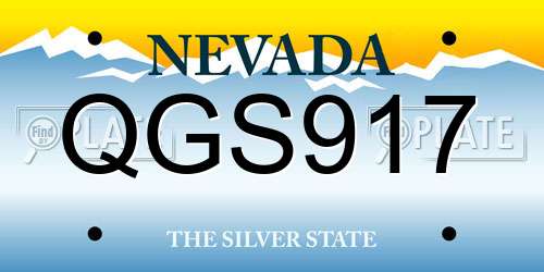 QGS917 Nevada License Plate