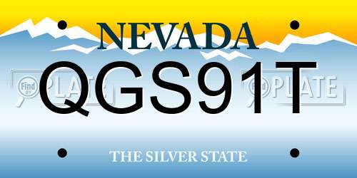 QGS91T Nevada License Plate