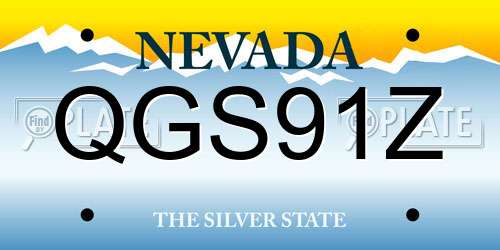 QGS91Z Nevada License Plate
