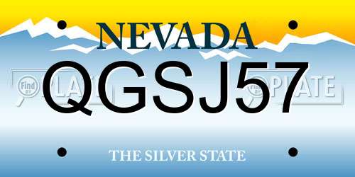QGSJ57 Nevada License Plate
