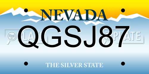 QGSJ87 Nevada License Plate