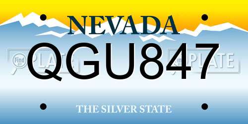 QGU847 Nevada License Plate