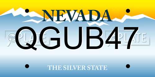 QGUB47 Nevada License Plate