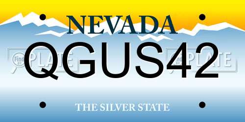 QGUS42 Nevada License Plate