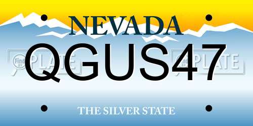 QGUS47 Nevada License Plate