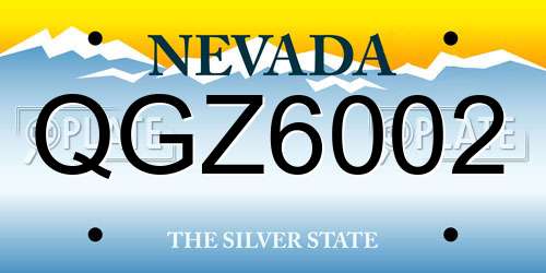 QGZ6002 Nevada License Plate