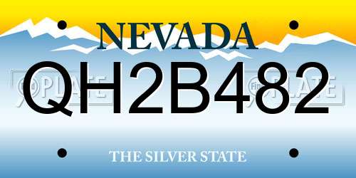 QH2B482 Nevada License Plate