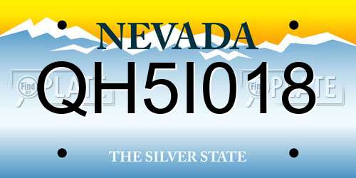 QH5I018 Nevada License Plate